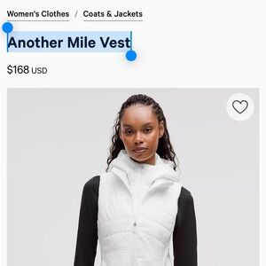Lululemon Athletica White Another Mile Vest used in great condition